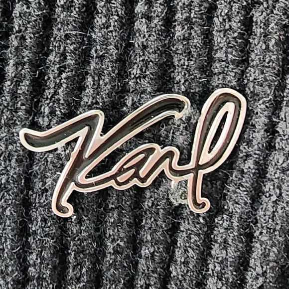 Karl Lagerfeld Stocking Hat with Fur Pom NWT!